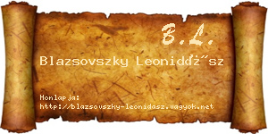Blazsovszky Leonidász névjegykártya